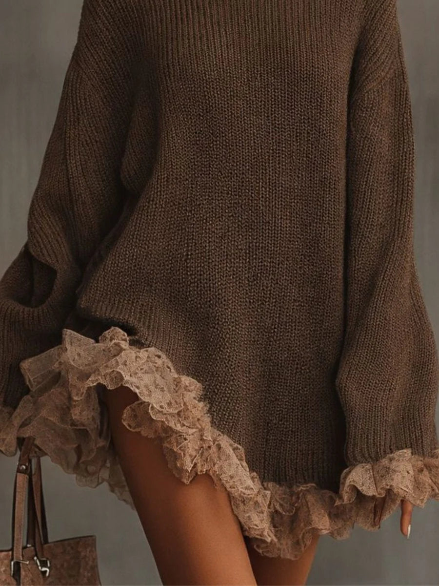 Women's Chunky Knit Turtleneck Sweater Dress | Relaxed Oversized Fall Fashion 1