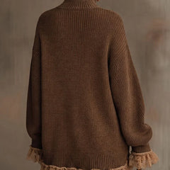 Women's Chunky Knit Turtleneck Sweater Dress | Relaxed Oversized Fall Fashion 2