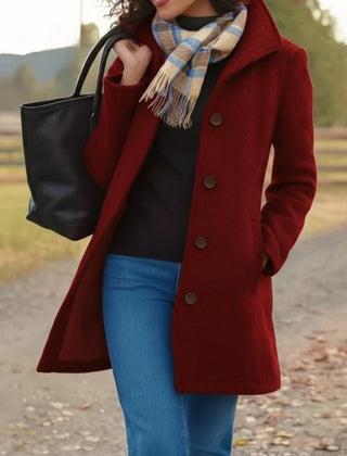 Women's Classic Wool Blend Mid-Length Coat | Elegant Tailored Cold-Weather Outerwear 6