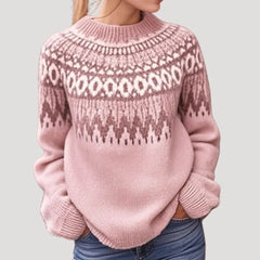 Women's Color-Block Knit Sweater | Stylish Relaxed Fit Long Sleeve Top 4