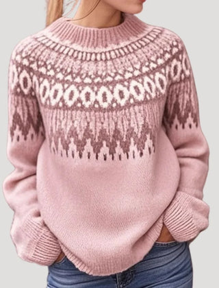 Women's Color-Block Knit Sweater | Stylish Relaxed Fit Long Sleeve Top 4