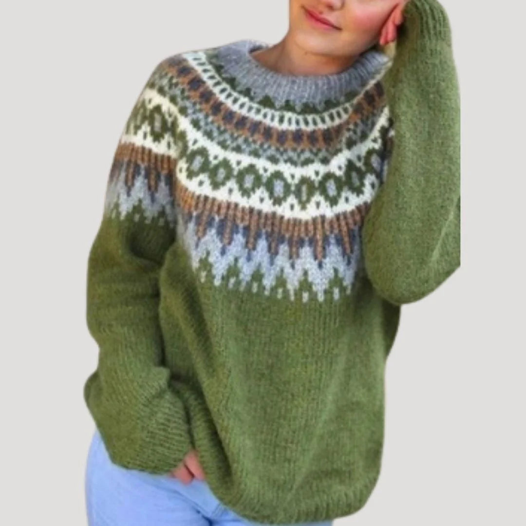 Women's Color-Block Knit Sweater | Stylish Relaxed Fit Long Sleeve Top 5