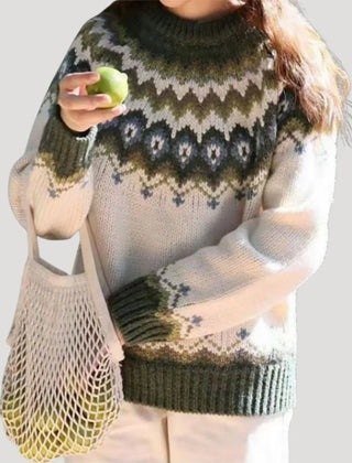 Women's Color-Block Knit Sweater | Stylish Relaxed Fit Long Sleeve Top 6