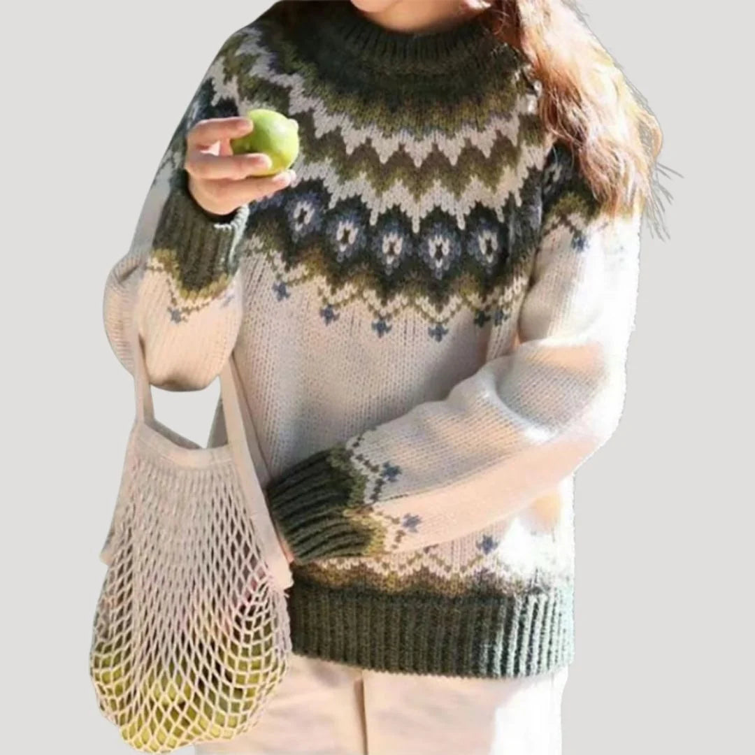 Women's Color-Block Knit Sweater | Stylish Relaxed Fit Long Sleeve Top 6