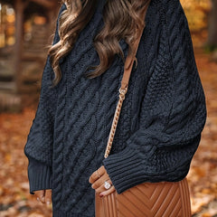 Women's Cozy Cable-Knit Sweater Dress | Relaxed Mini Dress for Fall and Winter 2