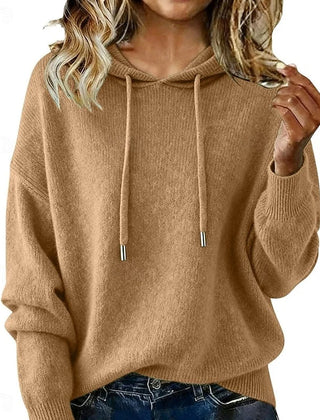 Women's Cozy Knit Oversized Sweater | Hooded Relaxed Fit Pullover for Fall and Winter 2