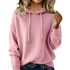 Women's Cozy Knit Oversized Sweater | Hooded Relaxed Fit Pullover for Fall and Winter 4
