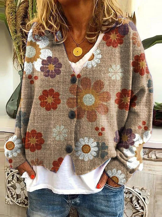 Women's Crochet Patchwork Cropped Cardigan | Stylish V-Neck Layering Sweater 1