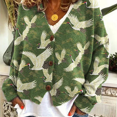 Women's Crochet Patchwork Cropped Cardigan | Stylish V-Neck Layering Sweater 3