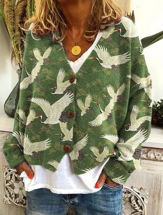 Women's Crochet Patchwork Cropped Cardigan | Stylish V-Neck Layering Sweater 3