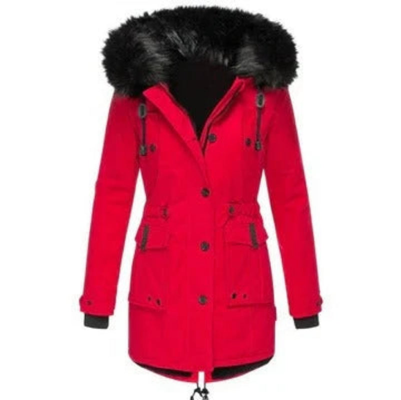 Women's Faux Fur Hooded Parka Coat | Stylish Warm Winter Outerwear 4