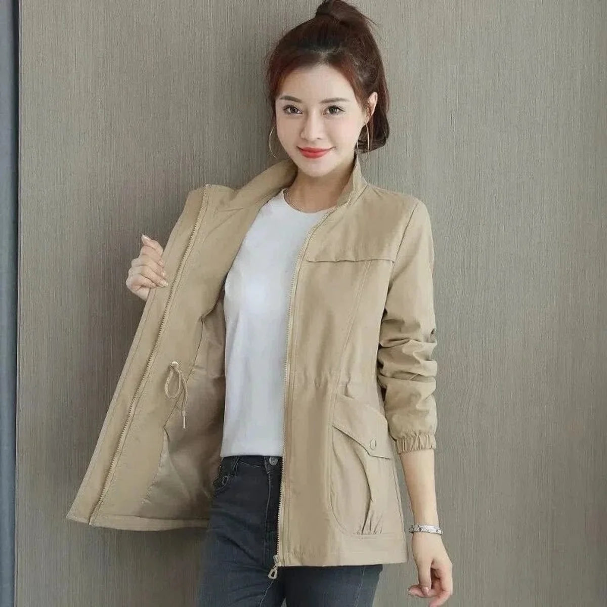 Women's Lightweight Cotton Bomber Jacket | Stylish Cropped Summer Layer 0