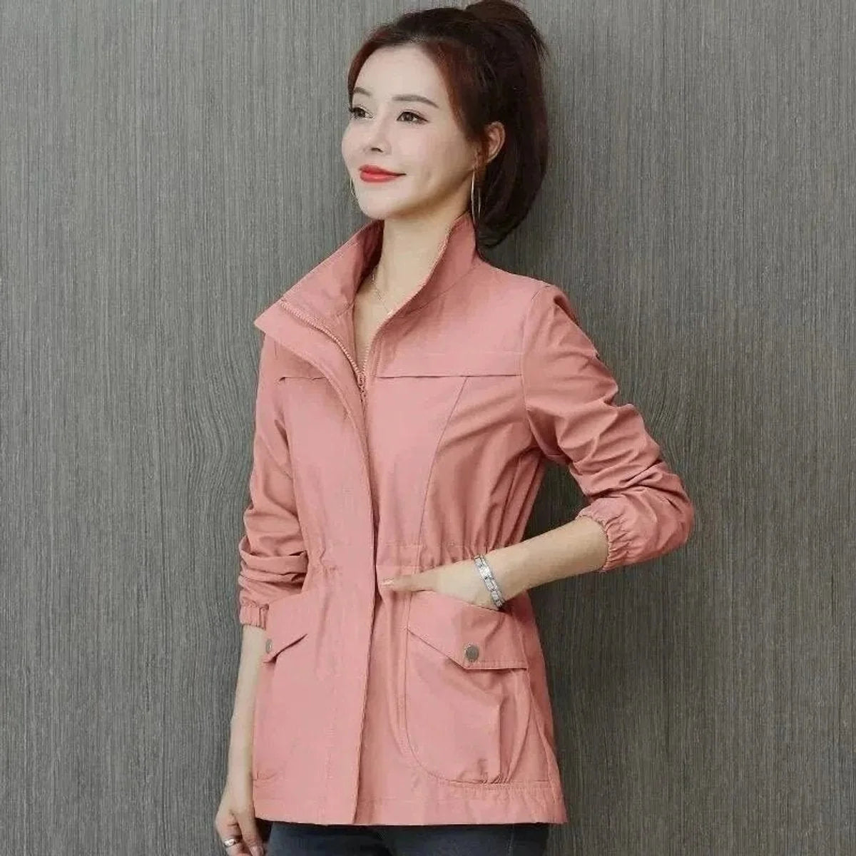 Women's Lightweight Cotton Bomber Jacket | Stylish Cropped Summer Layer 4