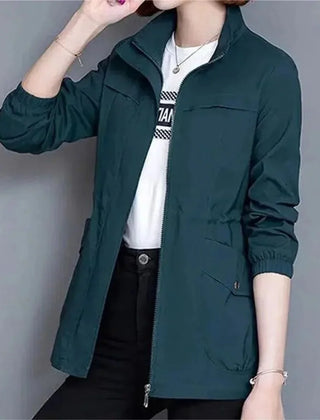 Women's Lightweight Cotton Bomber Jacket | Stylish Cropped Summer Layer 5