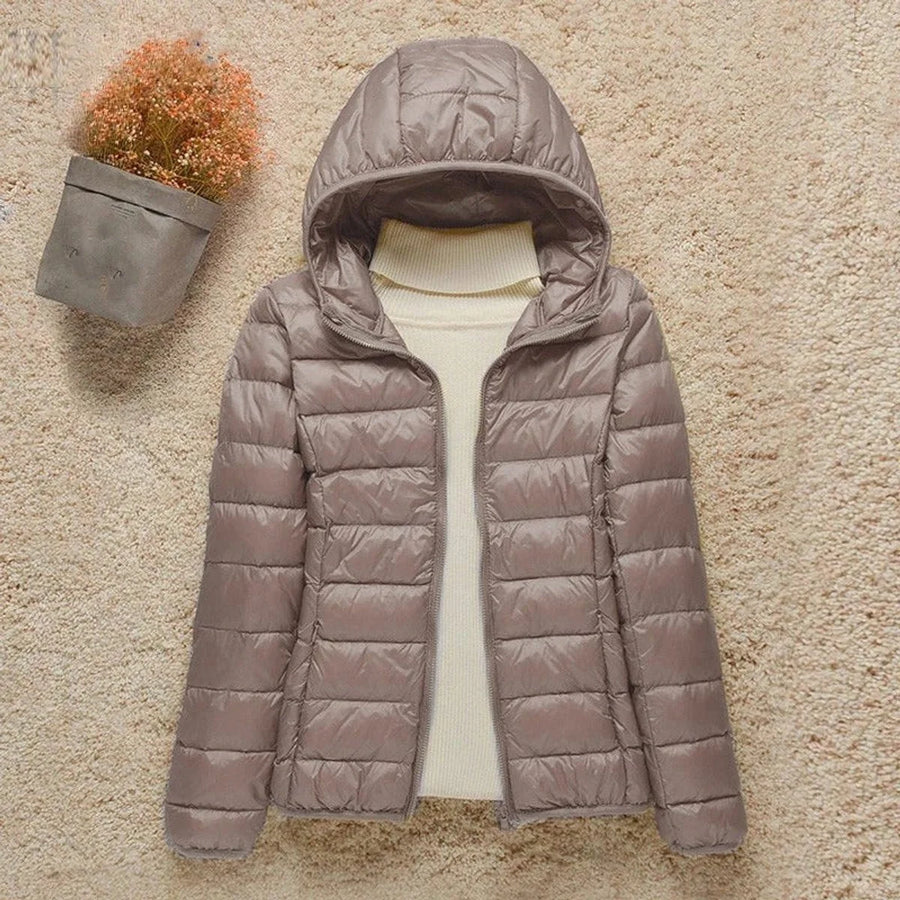 Women's Lightweight Packable Puffer Jacket | Stylish Slim-Fit Hooded Outerwear 0
