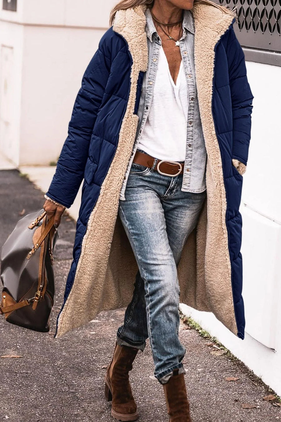 Women's Quilted Puffer Coat | Cozy Hooded Long Winter Jacket 0