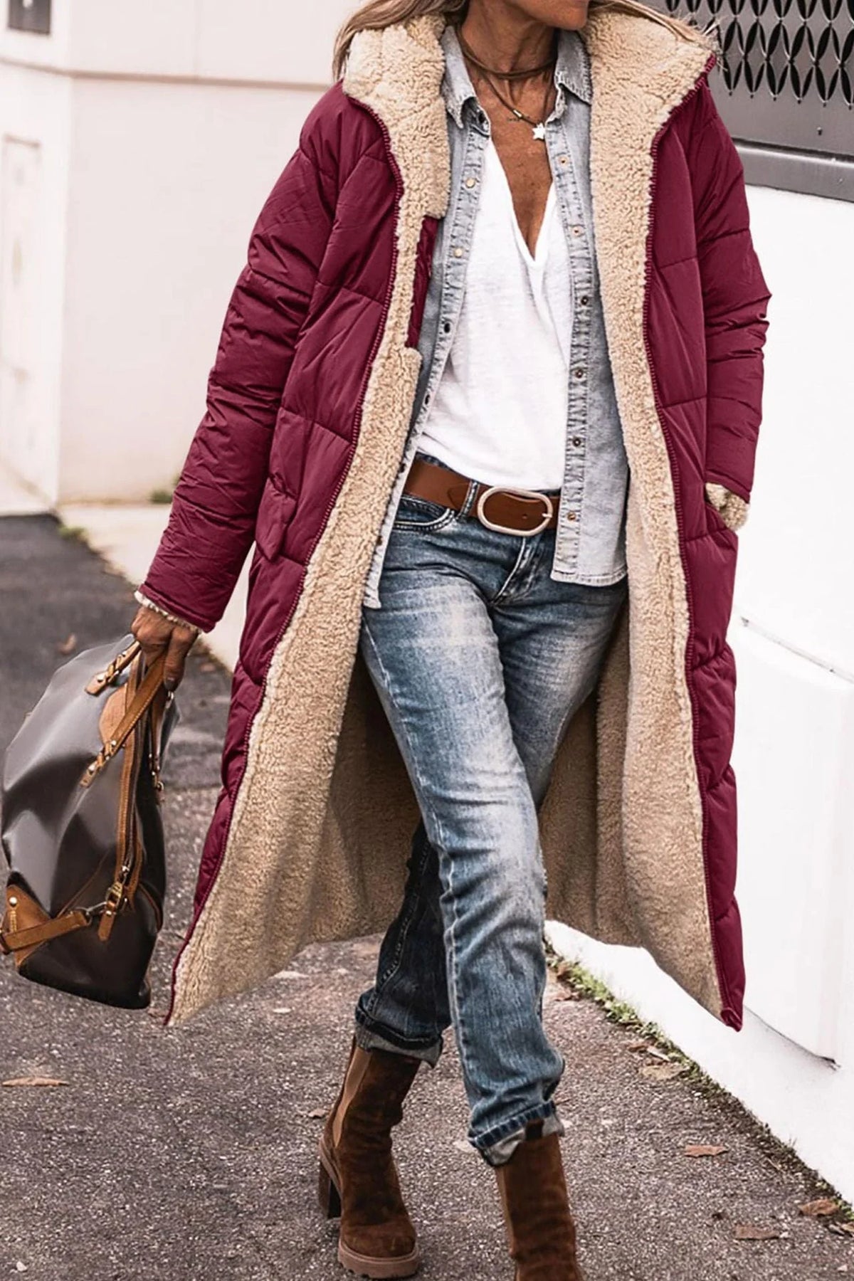 Women's Quilted Puffer Coat | Cozy Hooded Long Winter Jacket 1