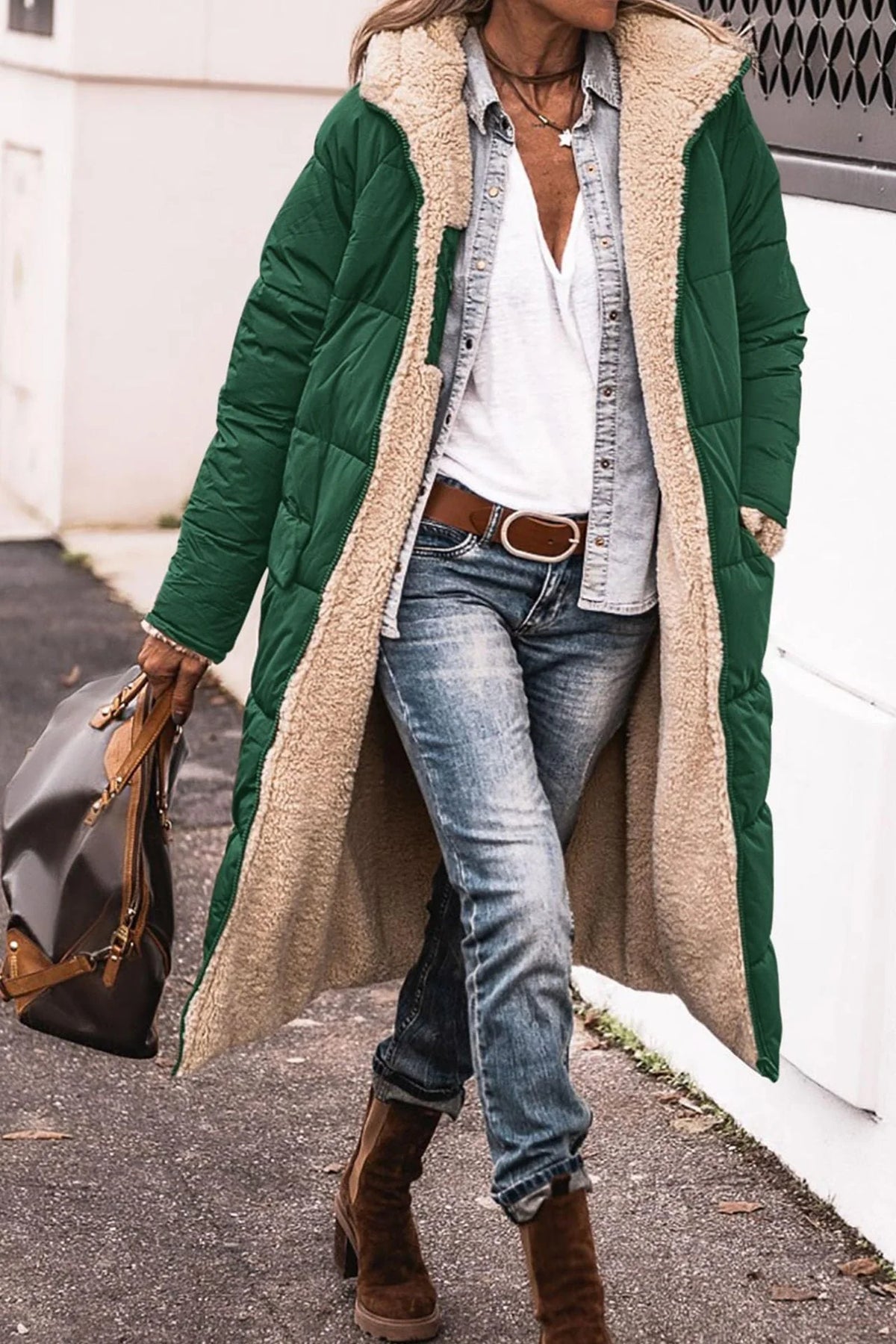 Women's Quilted Puffer Coat | Cozy Hooded Long Winter Jacket 2