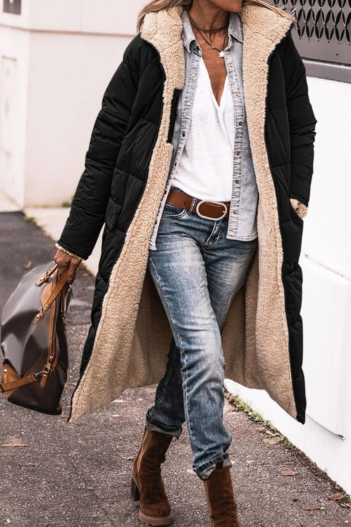 Women's Quilted Puffer Coat | Cozy Hooded Long Winter Jacket 3