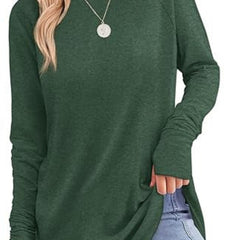 Women's Soft Raglan Long Sleeve Sweatshirt | Relaxed Fit Casual Tunic 10
