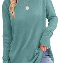 Women's Soft Raglan Long Sleeve Sweatshirt | Relaxed Fit Casual Tunic 2