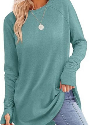 Women's Soft Raglan Long Sleeve Sweatshirt | Relaxed Fit Casual Tunic 2
