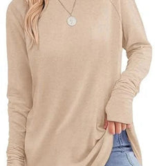 Women's Soft Raglan Long Sleeve Sweatshirt | Relaxed Fit Casual Tunic 3