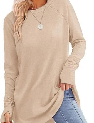 Women's Soft Raglan Long Sleeve Sweatshirt | Relaxed Fit Casual Tunic 3