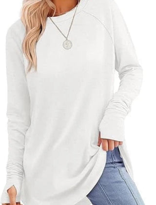 Women's Soft Raglan Long Sleeve Sweatshirt | Relaxed Fit Casual Tunic 4