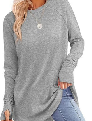 Women's Soft Raglan Long Sleeve Sweatshirt | Relaxed Fit Casual Tunic 5