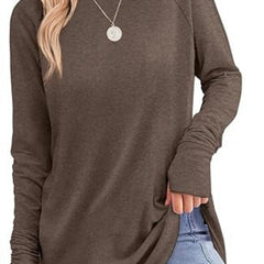 Women's Soft Raglan Long Sleeve Sweatshirt | Relaxed Fit Casual Tunic 6