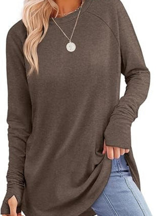 Women's Soft Raglan Long Sleeve Sweatshirt | Relaxed Fit Casual Tunic 6