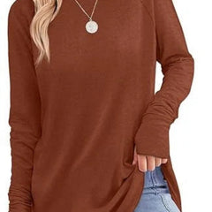 Women's Soft Raglan Long Sleeve Sweatshirt | Relaxed Fit Casual Tunic 7
