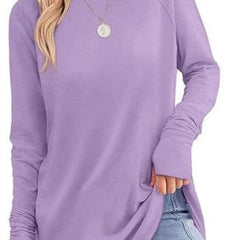 Women's Soft Raglan Long Sleeve Sweatshirt | Relaxed Fit Casual Tunic 9