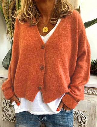 Women's Soft V-Neck Cardigan | Relaxed Fit Long Sleeve Layer for Spring & Fall 0
