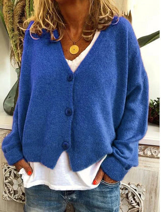 Women's Soft V-Neck Cardigan | Relaxed Fit Long Sleeve Layer for Spring & Fall 1