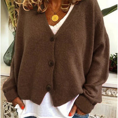 Women's Soft V-Neck Cardigan | Relaxed Fit Long Sleeve Layer for Spring & Fall 10