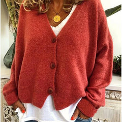 Women's Soft V-Neck Cardigan | Relaxed Fit Long Sleeve Layer for Spring & Fall 11