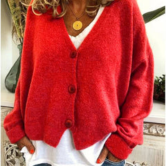 Women's Soft V-Neck Cardigan | Relaxed Fit Long Sleeve Layer for Spring & Fall 12