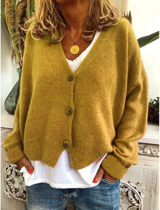Women's Soft V-Neck Cardigan | Relaxed Fit Long Sleeve Layer for Spring & Fall 13