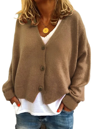 Women's Soft V-Neck Cardigan | Relaxed Fit Long Sleeve Layer for Spring & Fall 14