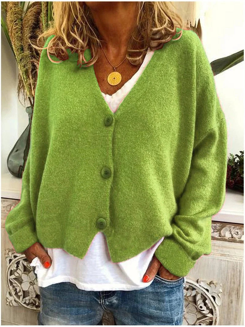 Women's Soft V-Neck Cardigan | Relaxed Fit Long Sleeve Layer for Spring & Fall 5