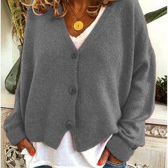 Women's Soft V-Neck Cardigan | Relaxed Fit Long Sleeve Layer for Spring & Fall 6