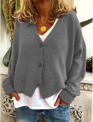Women's Soft V-Neck Cardigan | Relaxed Fit Long Sleeve Layer for Spring & Fall 6