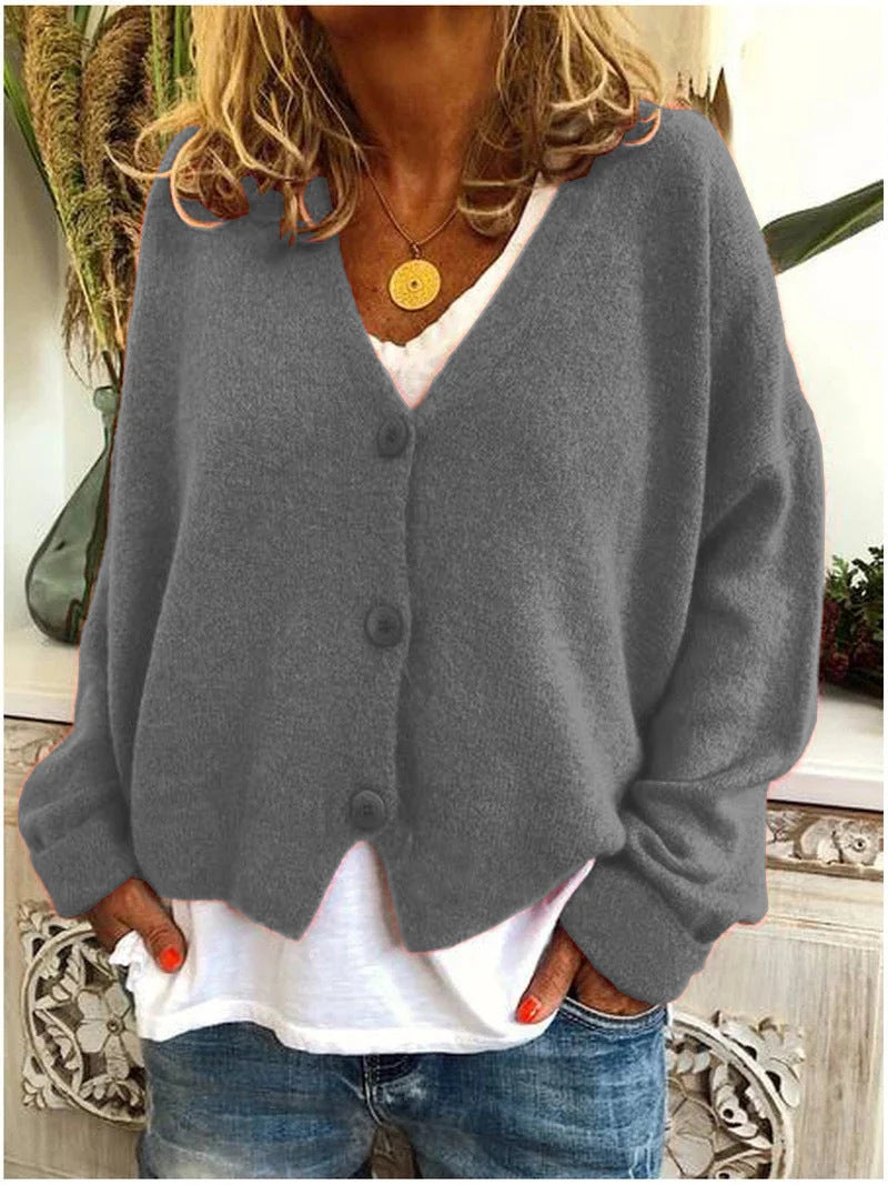 Women's Soft V-Neck Cardigan | Relaxed Fit Long Sleeve Layer for Spring & Fall 6