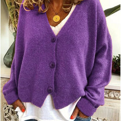 Women's Soft V-Neck Cardigan | Relaxed Fit Long Sleeve Layer for Spring & Fall 7