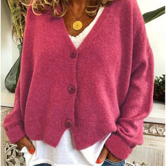 Women's Soft V-Neck Cardigan | Relaxed Fit Long Sleeve Layer for Spring & Fall 8