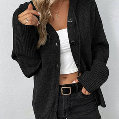 Women's Textured Knit Cardigan | Cozy Hooded Button-Front Layer for Autumn and Winter 6
