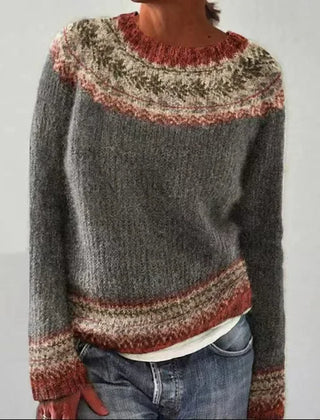 Women's Textured Knit Sweater | Cozy Fair Isle Pattern for Fall 0
