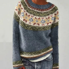 Women's Textured Knit Sweater | Cozy Fair Isle Pattern for Fall 1